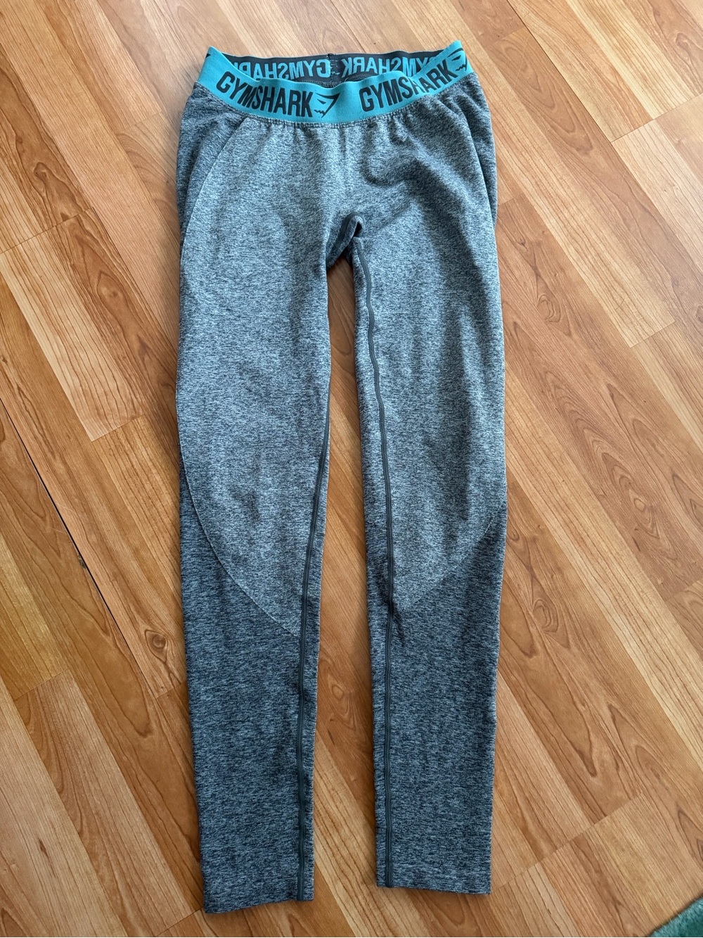 Gymshark Grey Leggings with Logo Waistband